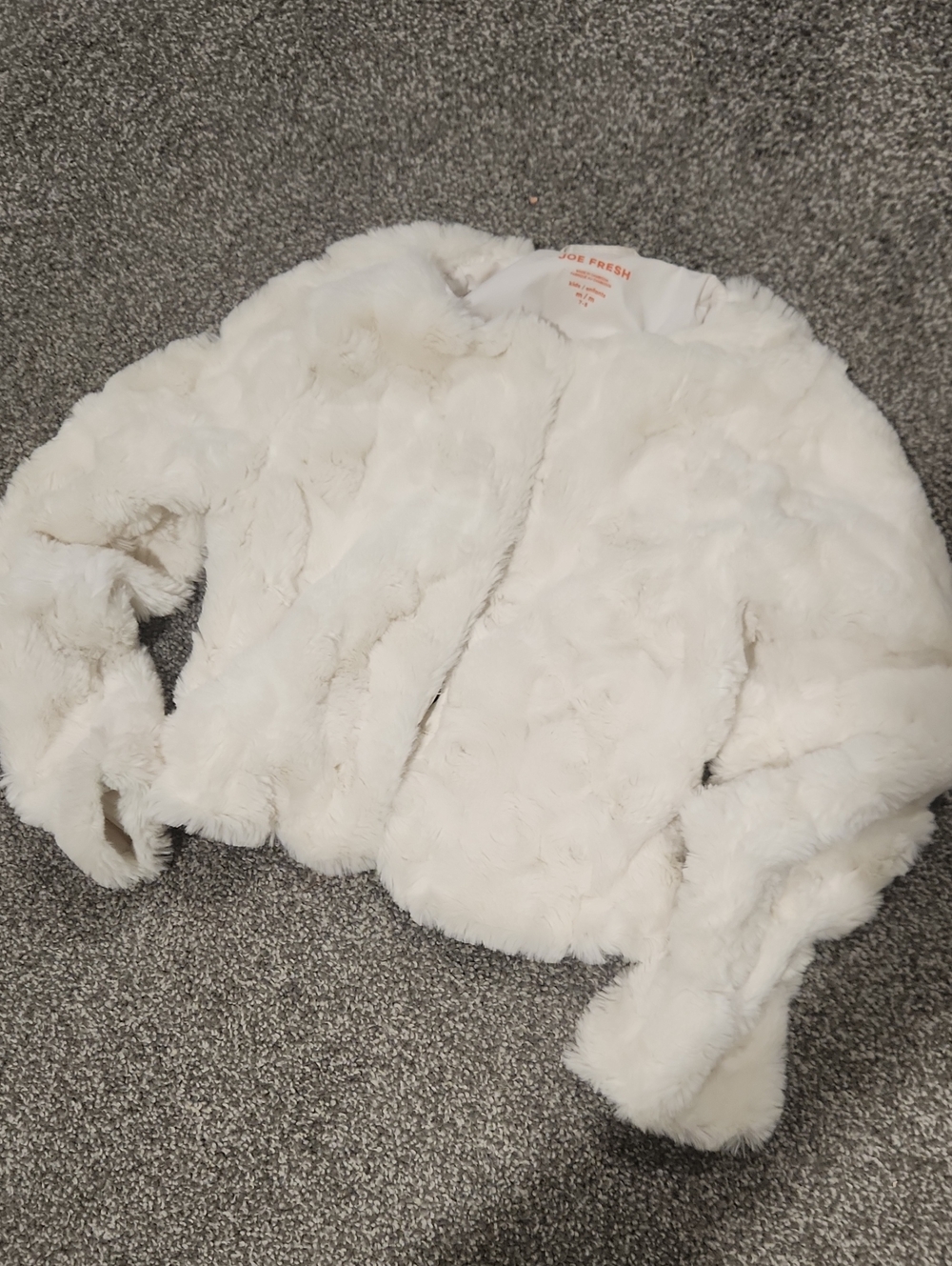 Joe Fresh Cream Faux Fur Puffer Jacket for Kids